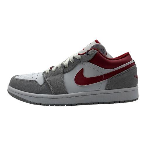 Nike Air Jordan 1 Low SE Light Smoke Grey Gym Red DC6991-016 - Men`s Size 8 - Gray