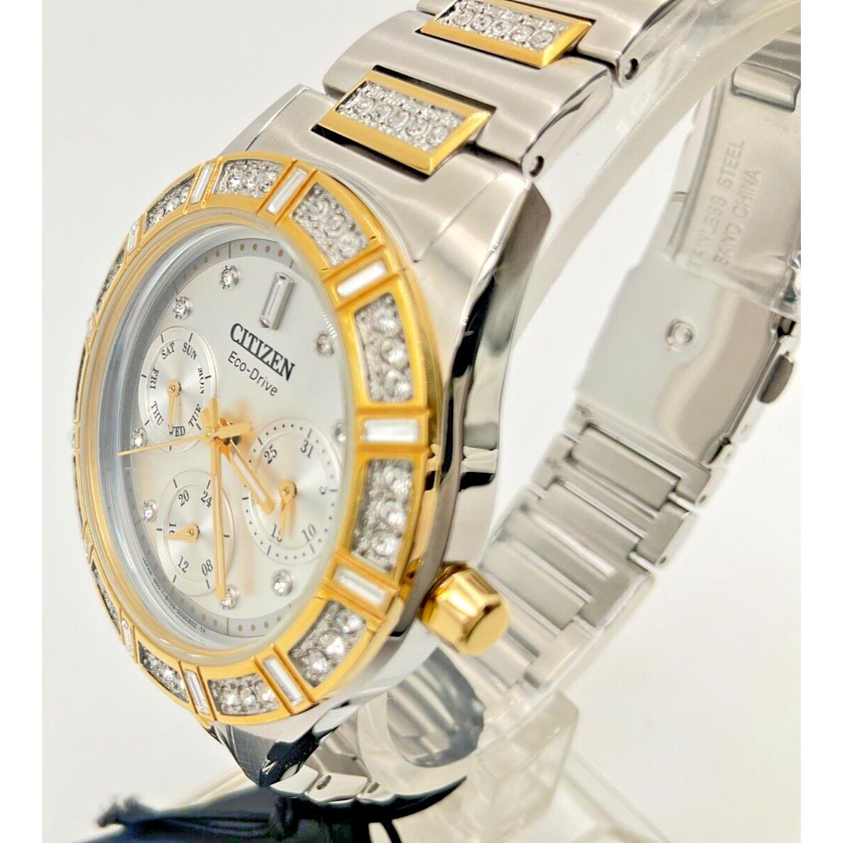 Citizen Eco-drive Crystal Two-tone Stainless Steel Ladies Watch FD2074-55A