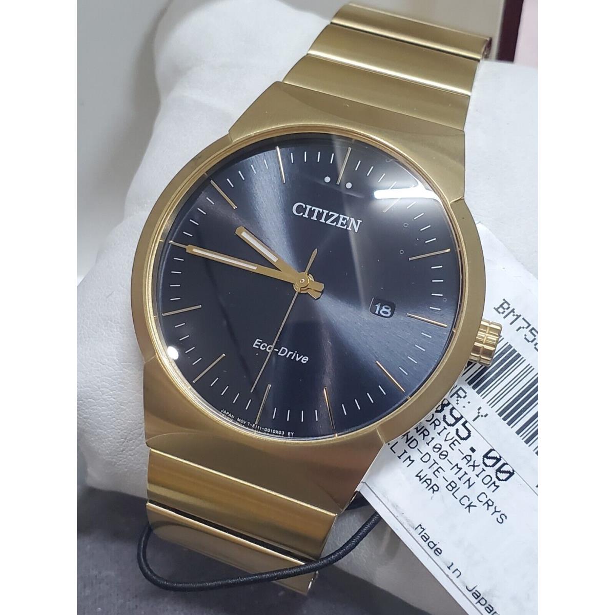 Citizen Eco-drive Men`s Axiom Calendar Gold Date 40MM Watch BM7582-56E