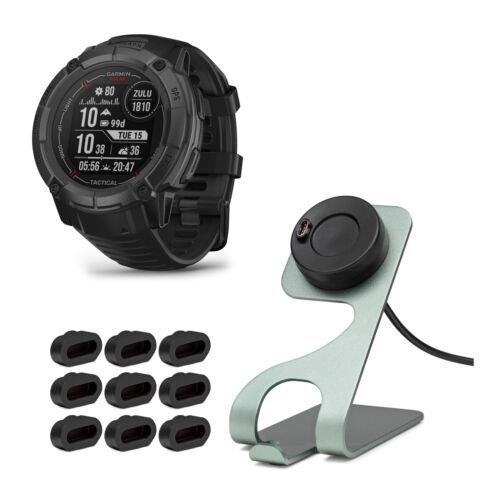 Garmin Instinct 2X Solar Series Smartwatch Tactical Edition Black Bundle - Black