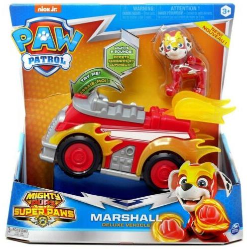Paw Patrol Mighty Pups Super Paws Marshalls Deluxe Vehicle Lights and Sound