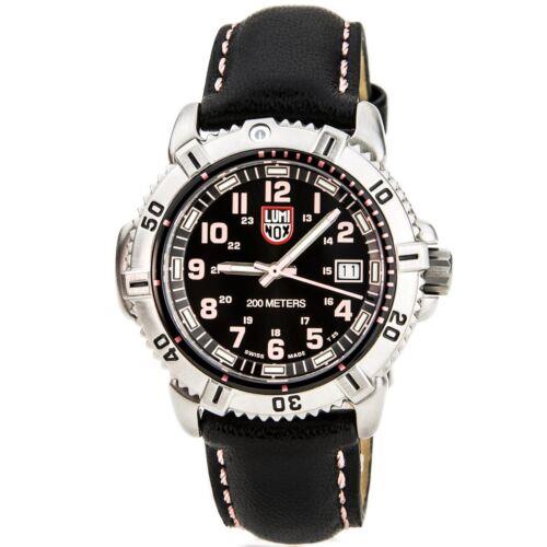 Luminox 7261 Women`s Colormark Black Dial Leather Strap Watch