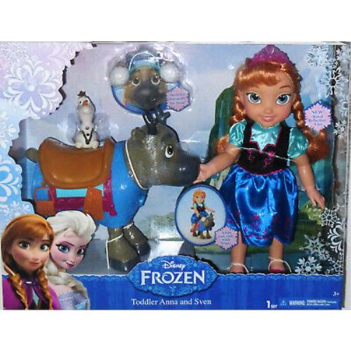 Disney Frozen Toddler Anna Doll Sven Reindeer Olaf Snowman Earmuffs Ride