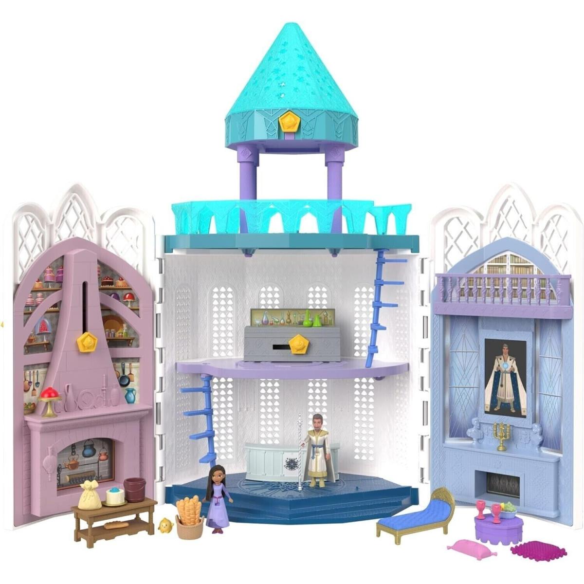 Disney Wish Rosas Castle Playset Doll 2.5 Lights up 5 Play Areas Polly Packet
