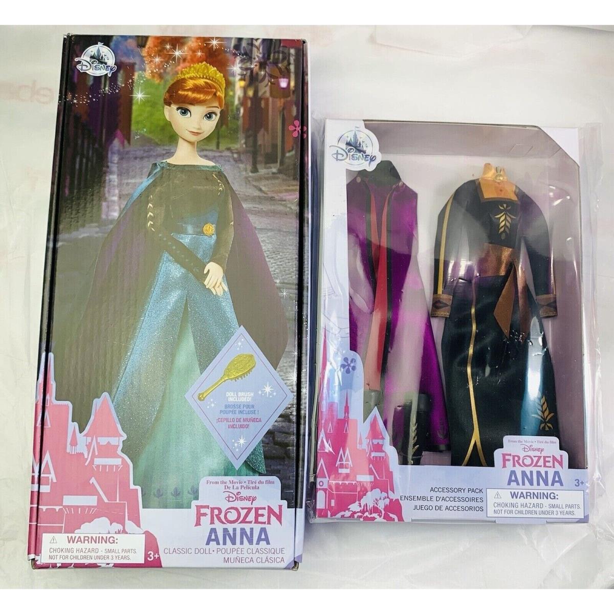 Frozen Disney Princess Anna W/ Brush Classic Doll Accessory Pack Set