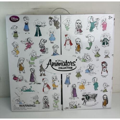 Disney Store Animators Collection Princess Mini Doll Set 15 Figures Display Box