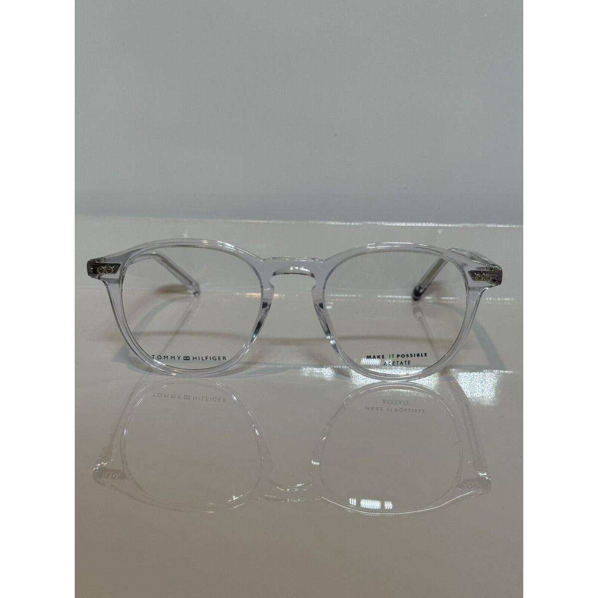 Tommy Hilfiger 1393 900 Crystal Clear Round Unisex Acetate Eyeglasses 48mm