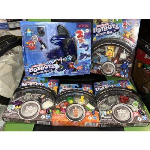 5 Transformers Botbots Ruckus Rally Sets: Outta Controller/geeks/hubs/custodial