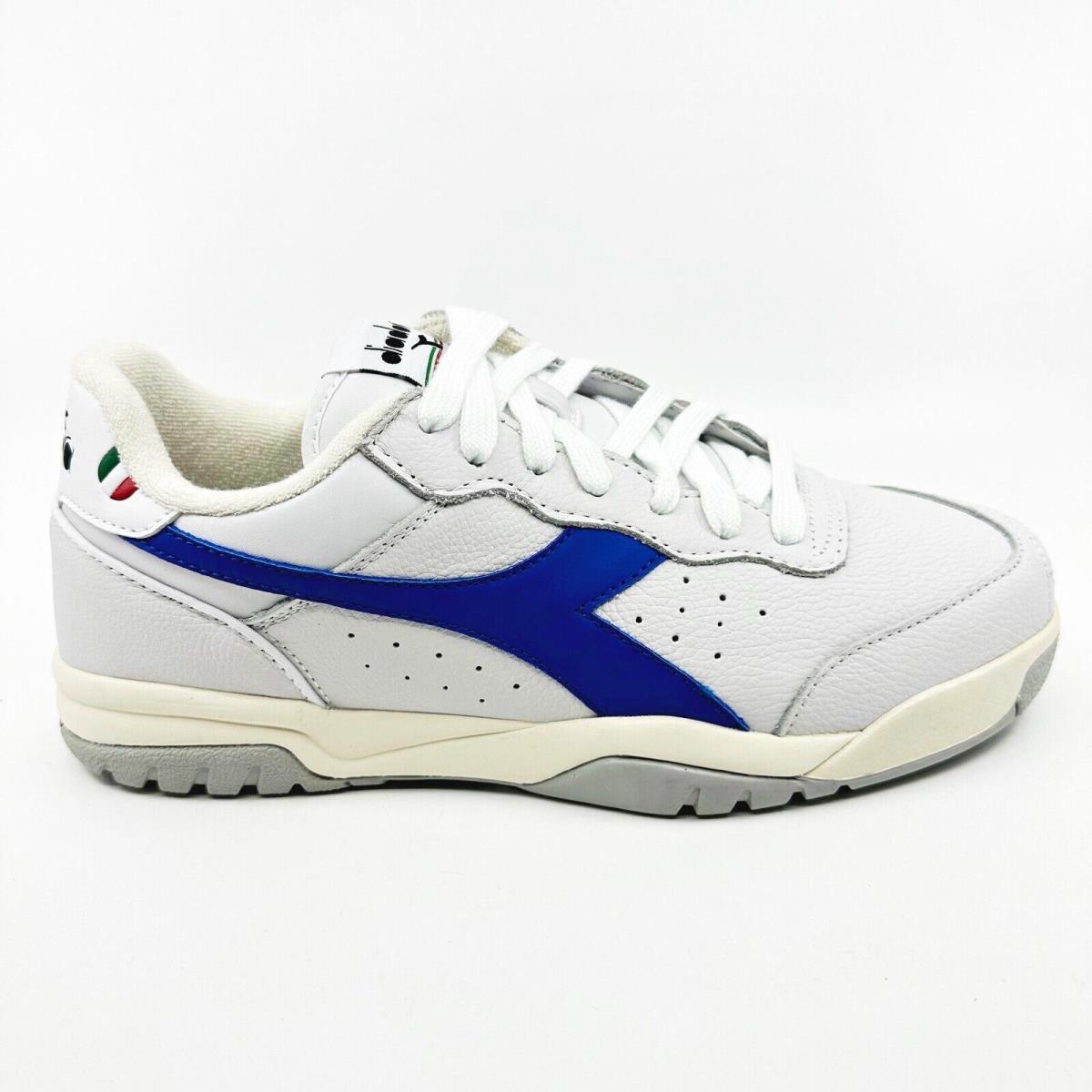 Diadora Maverick H.o.c. White Dark Blue Mens Full Grain Leather Sneakers