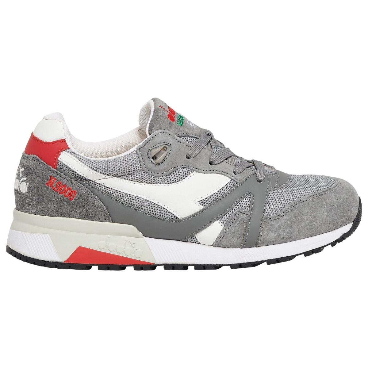 Men`s Diadora N9000 `grey Red` Made in Italy Retro Sneakers Size 7.5 D