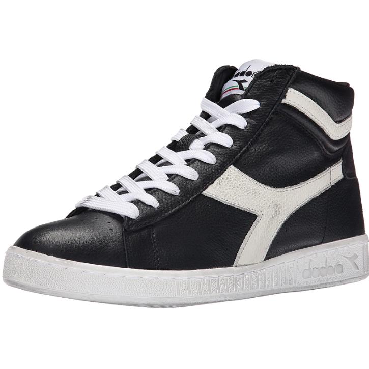 Diadora Men`s Game l High Waxed-m Black/white 4 M US