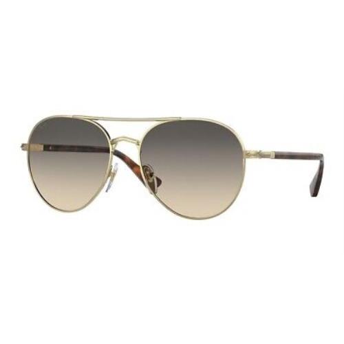 Persol PO2477S 110332 Round Gold Clear Gradient Grey 57 mm Unisex Sunglasses