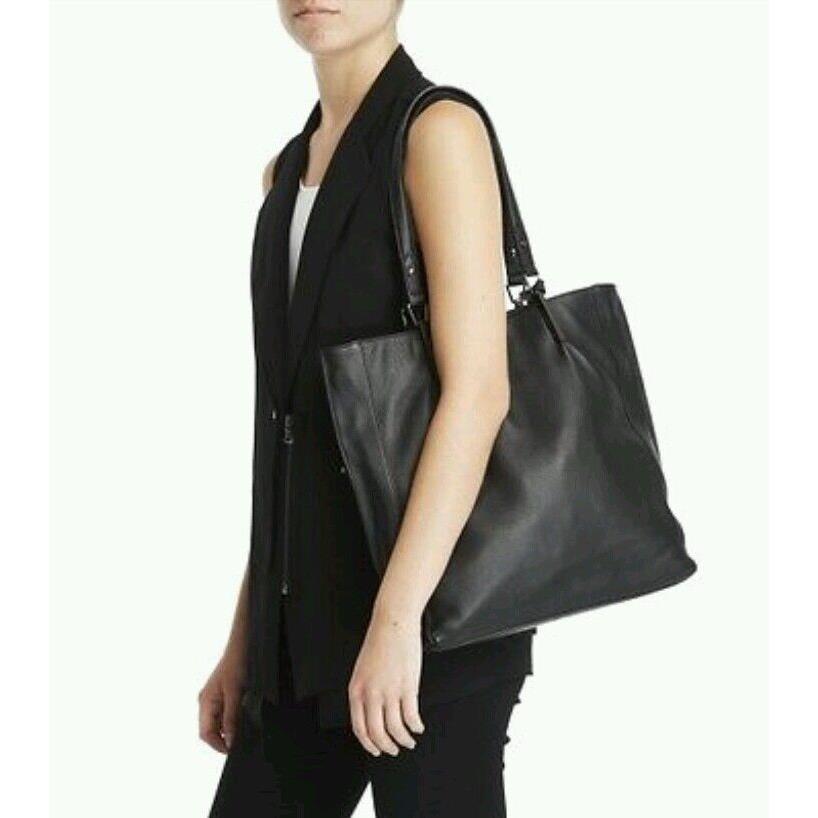 Kenneth Cole Bar Code Leather Tote Black