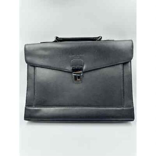 Kenneth Cole Flappy Days Leather Flap Over Business Cases Briefcase Black