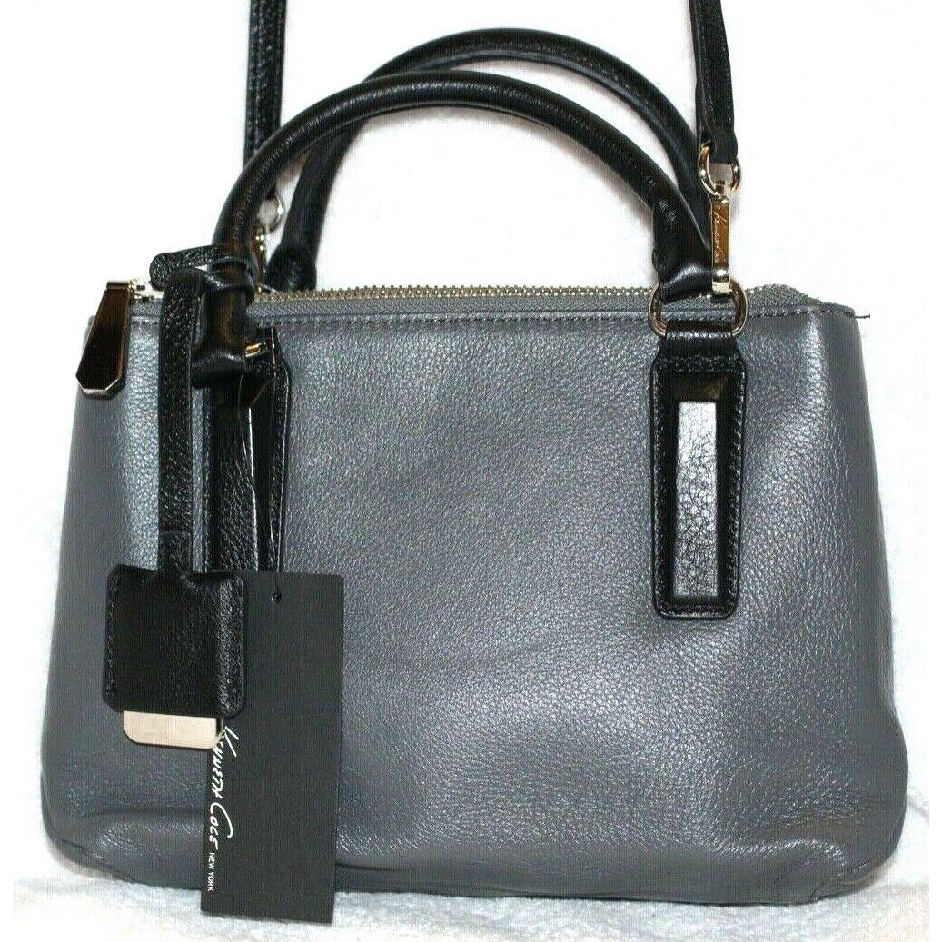 Kenneth Cole Houston Street Gray Leather Crossbody Handbag w/4 Compartments