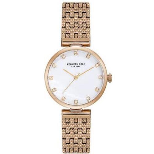 Women`s Kenneth Cole York Classic Rose Gold Steel Strap Watch KC50256002