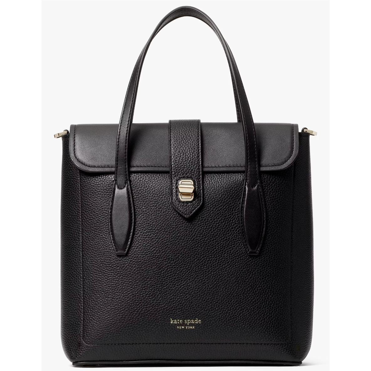 Kate Spade Essential North South Black Leather Tote Bag PXR00270 Satchel FS