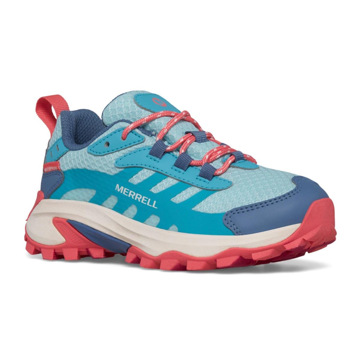 Children Unisex Merrell Kids Moab Speed 2 Low Waterproof Little Kid/big Kid Turquoise/Coral