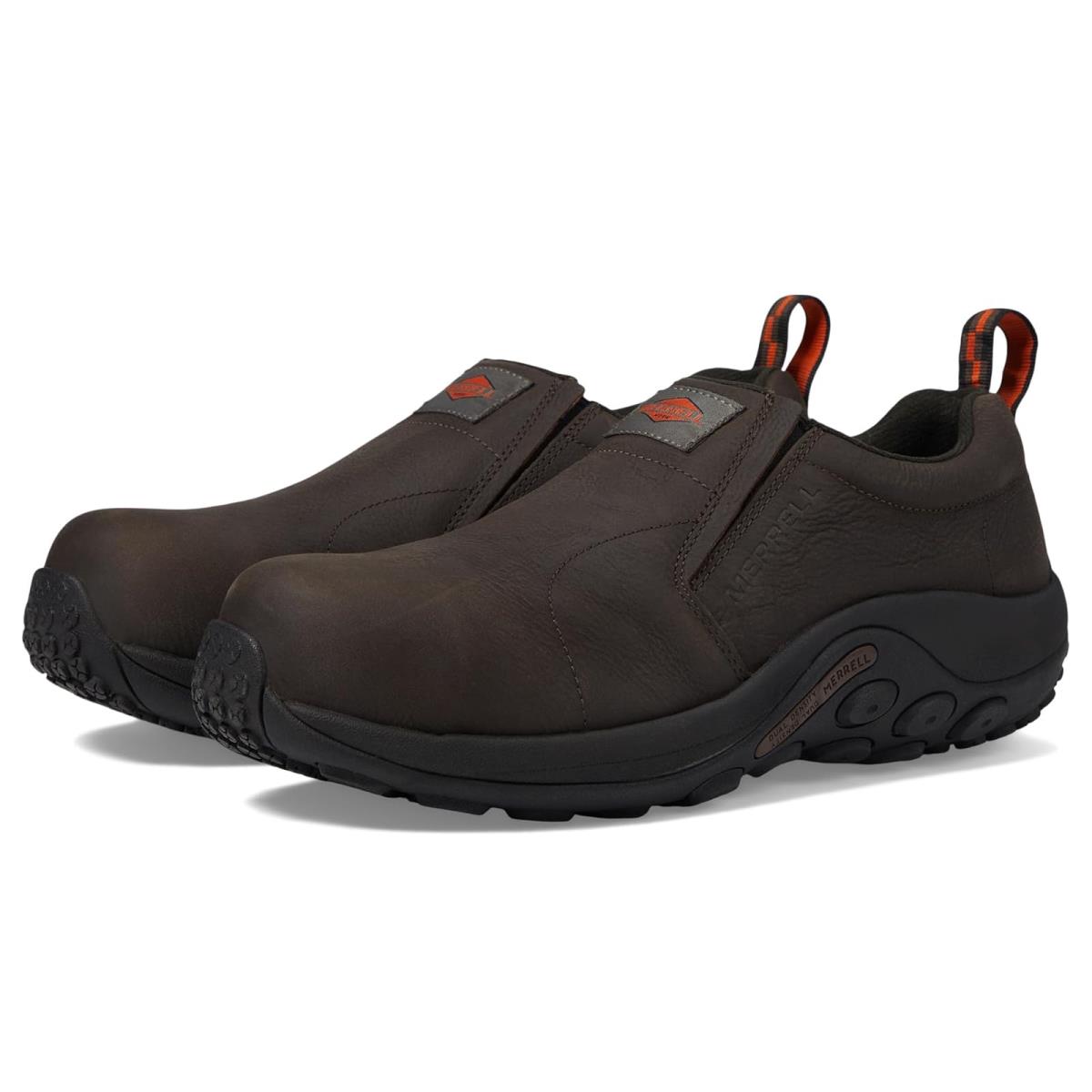 Man`s Shoes Merrell Work Jungle Moc Leather Composite Toe Espresso