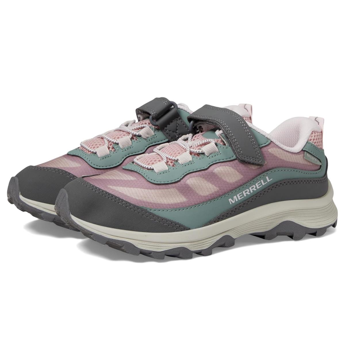 Boy`s Shoes Merrell Kids Moab Speed Low A/c Waterproof Little Kid/big Kid - Dusty Pink/Olive