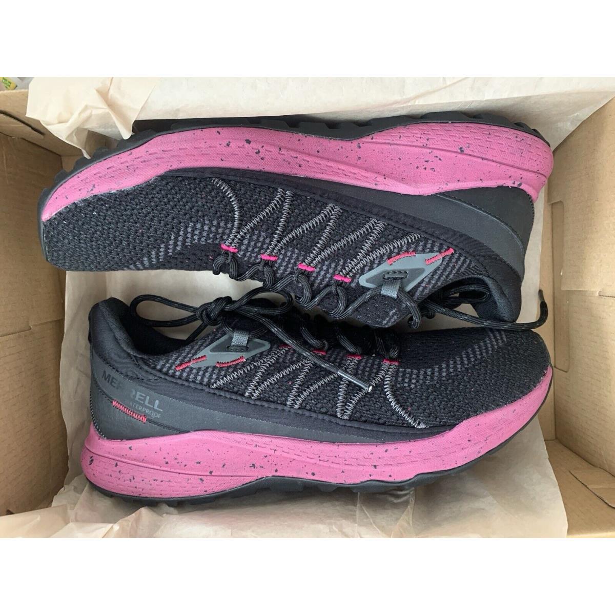 Women s 10.5 Merrell Bravada 2 Hiking Running Shoe WP Black/fuschia Pink J500164 - Black/Fuschia