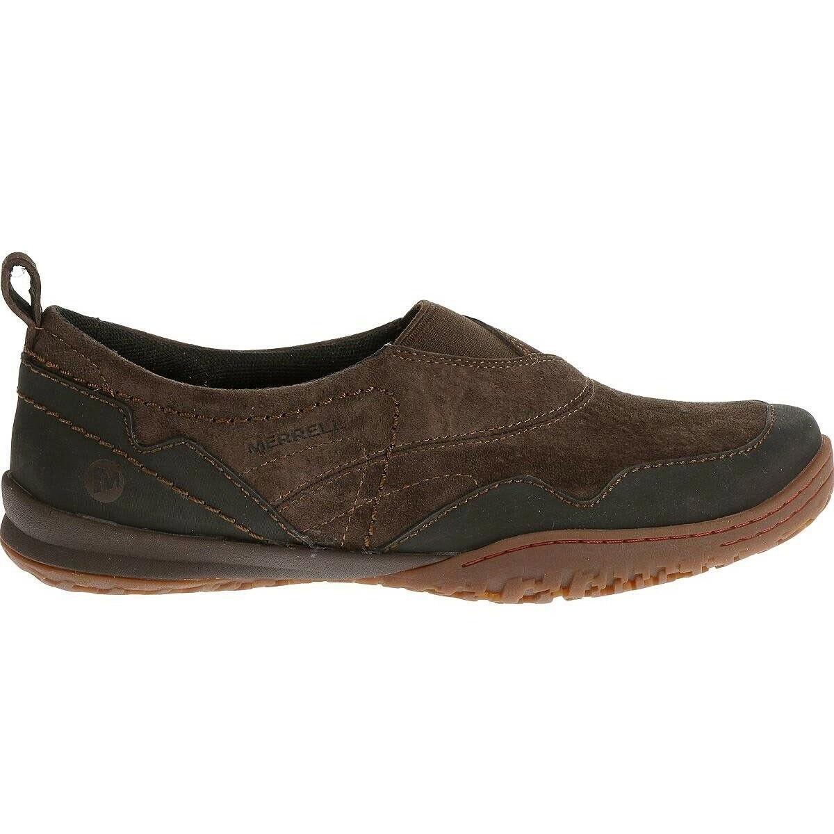 Merrell Womens `albany` Brown Espresso Suede Leather Sz 6 Loafers 229516