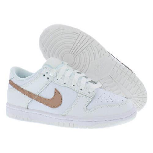 Nike Dunk Low GS Boys Shoes Size 4 Color: White/metallic Red Bronze