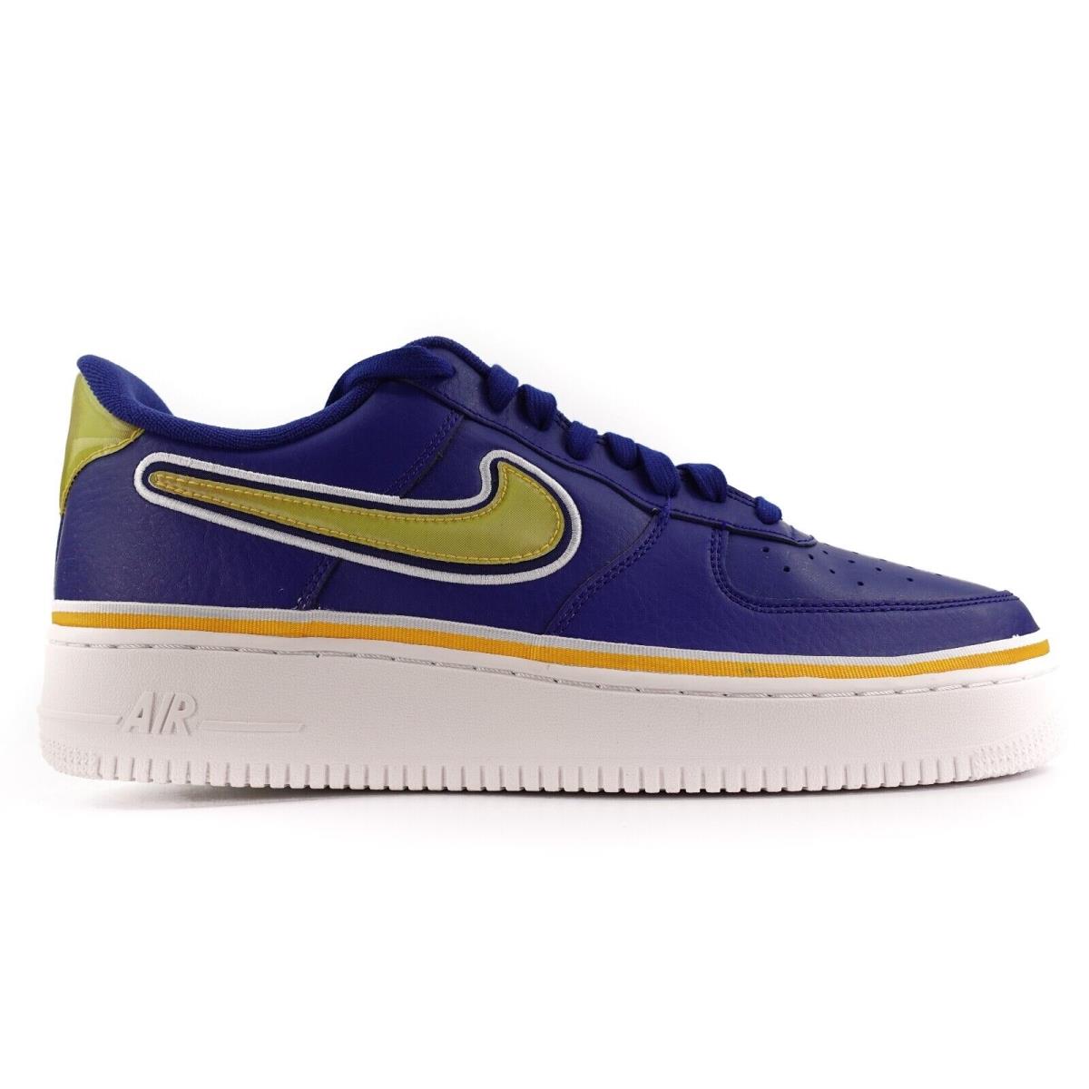 Nike Air Force 1 07 LV8 Sport Deep Royal Gold Nba Warriors AJ7748-400 Mens 9 - Deep Royal, University Gold