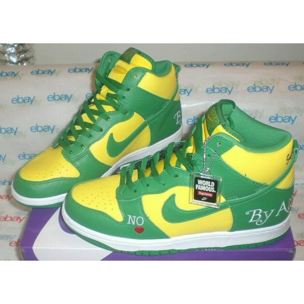 Nike SB Dunk High Supreme BY Any Means Brazil Mens Size 10 DN3741-700 DS