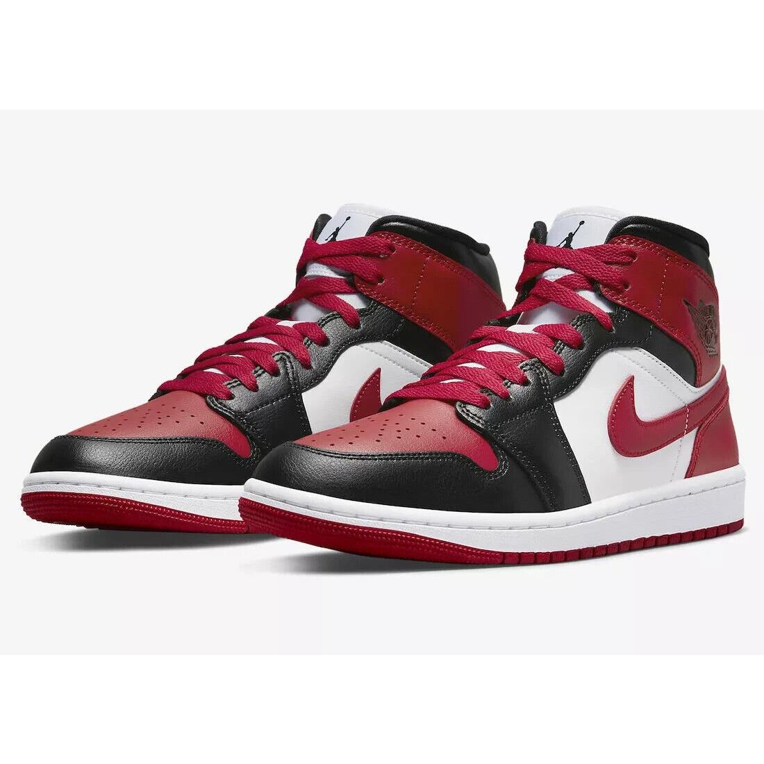 Nike Women`s Air Jordan 1 Mid Alternate Bred Toe BQ6472-079 Womens 11 = Mens 9.5