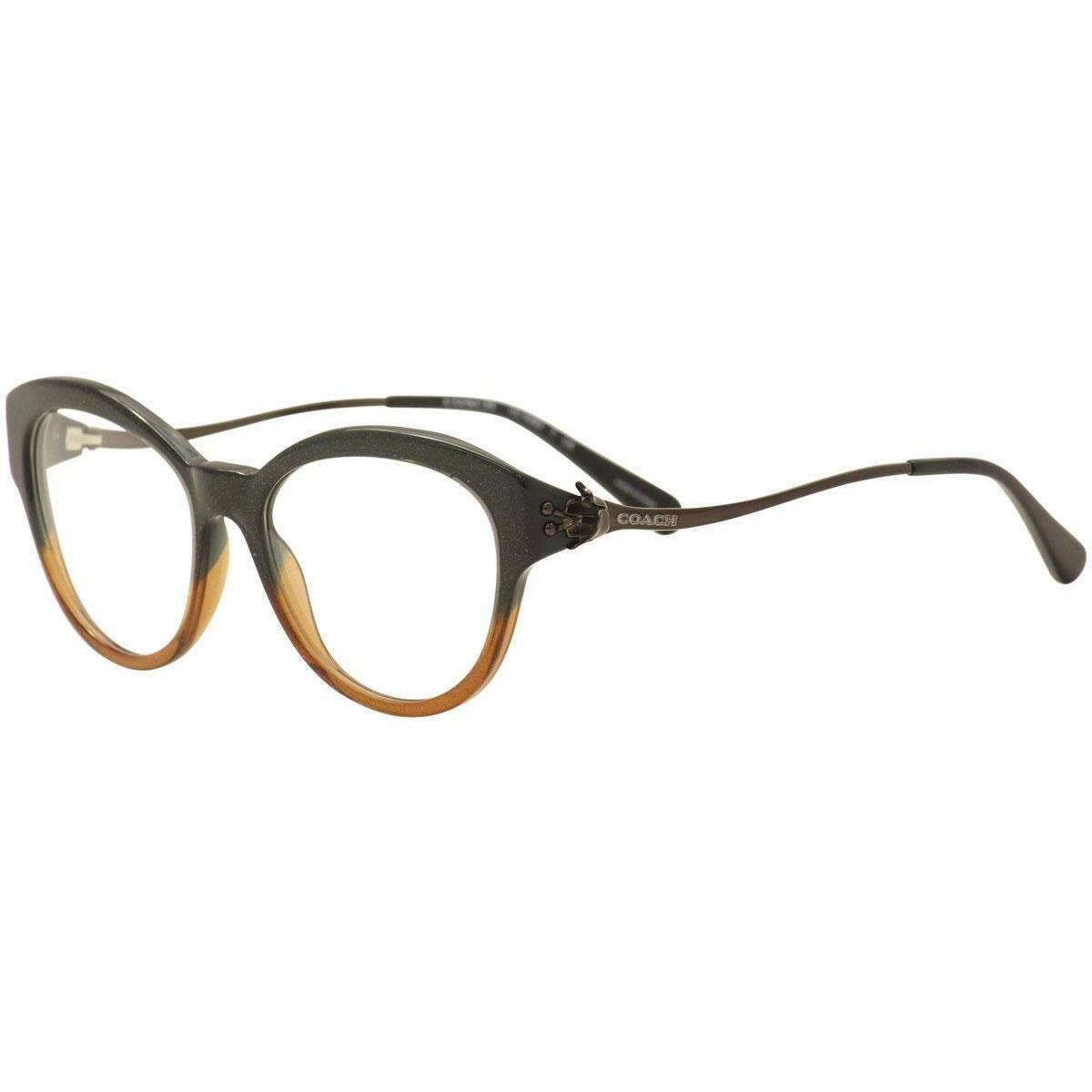 Coach Eyeglasses HC 6093 5490 Black Amber Glitter Grad W/ Demo Lens 52MM