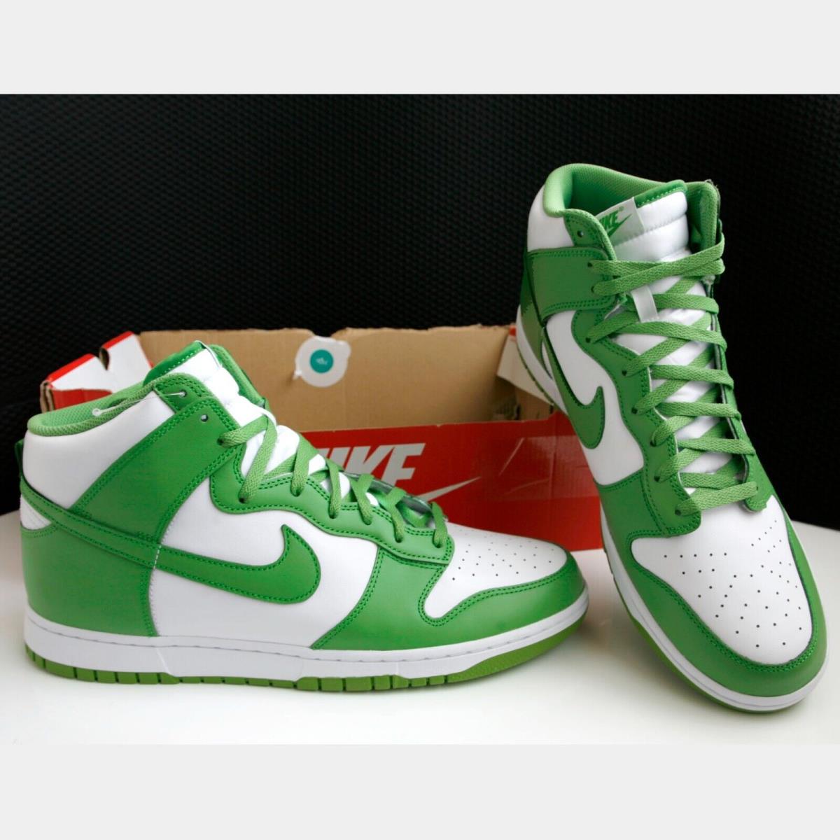 Nike Dunk High Retro Bttys Men`s Shoes White/white/chlorophyll Size 14 - White