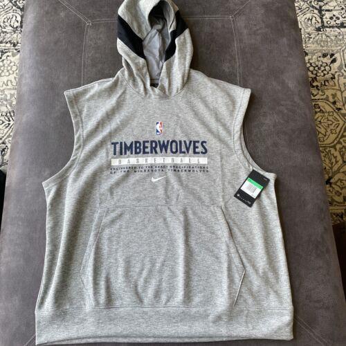 Nike Dri-fit Nba Minnesota Timberwolves Player Issued Hoodie Gray XL Tall