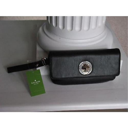 Kate Spade Black Leather Clutch/wristlet Chrystie Street Evan