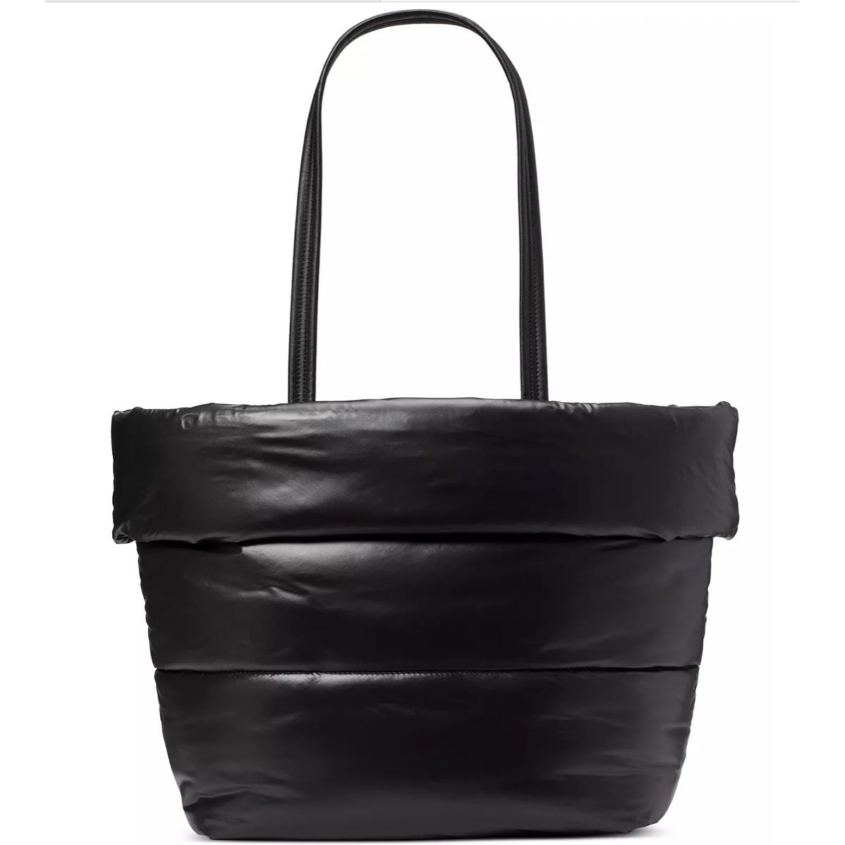 Kate Spade Puffed Puffy Fabric Large Tote Black