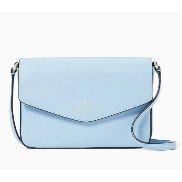 Kate Spade Sadie Envelope Crossbody Celeste Blue Saffiano Leather K7378