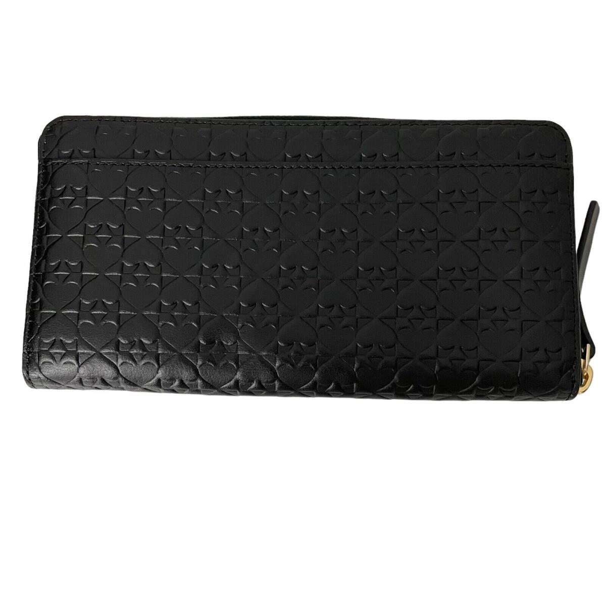 Kate Spade Wallet Penn Place Embossed Neda Zip Around Black Leather