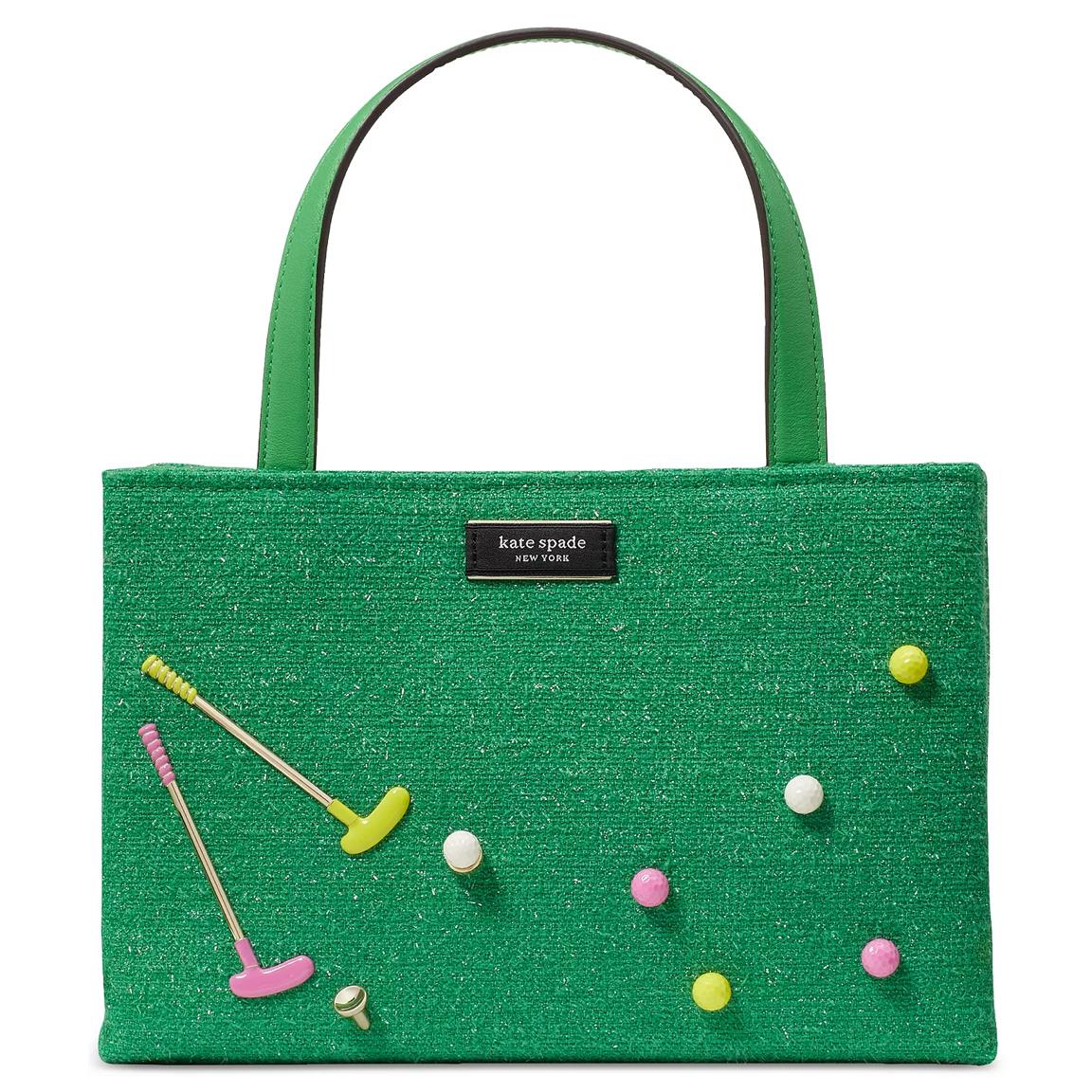 Kate Spade Sam Icon Astroturf Fabric Small Tote Candy Gras