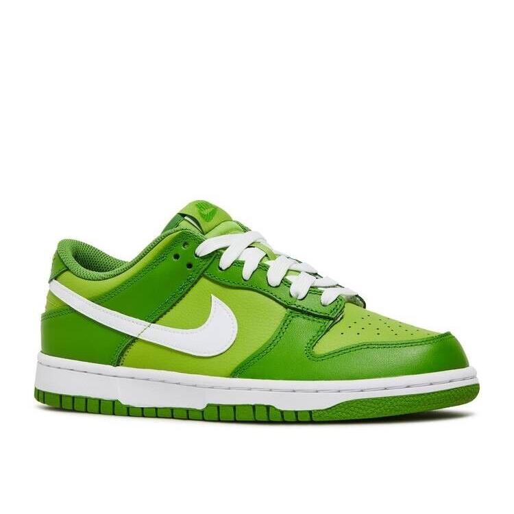 2022 Nike Dunk Low GS Chlorophyll SZ 4.5Y DH9765 301 Green White Sneakers - Green