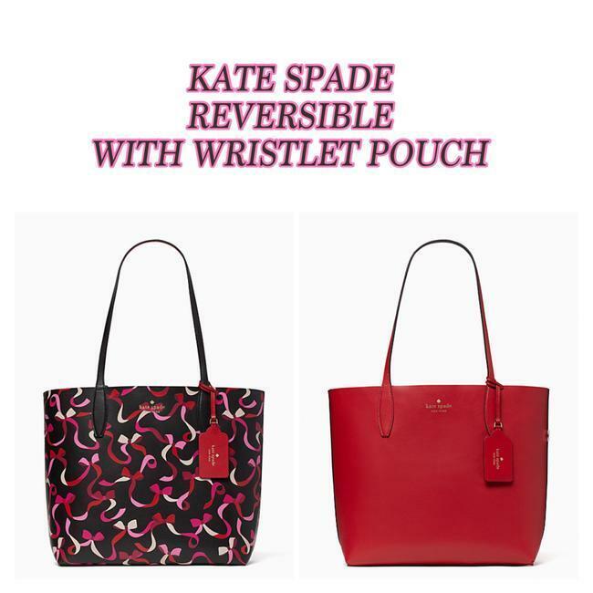Kate Spade Wrapping Party Large Reversible Tote with Detachable Wristlet
