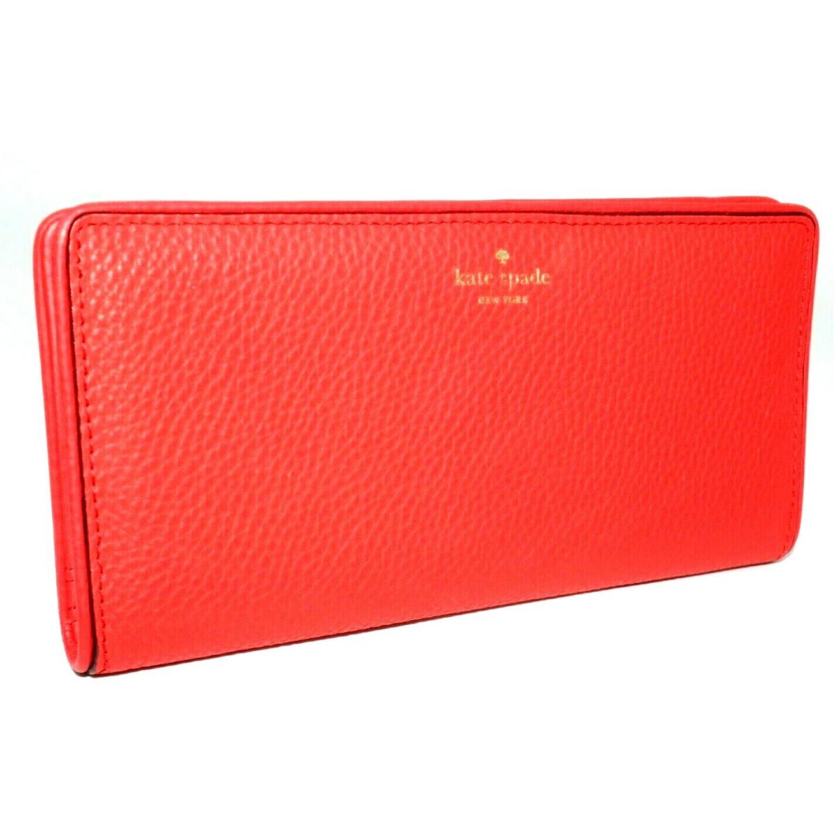 New Kate Spade New York- Mulberry Street Super Thin Stacy Wallet: Cherry Liqueur