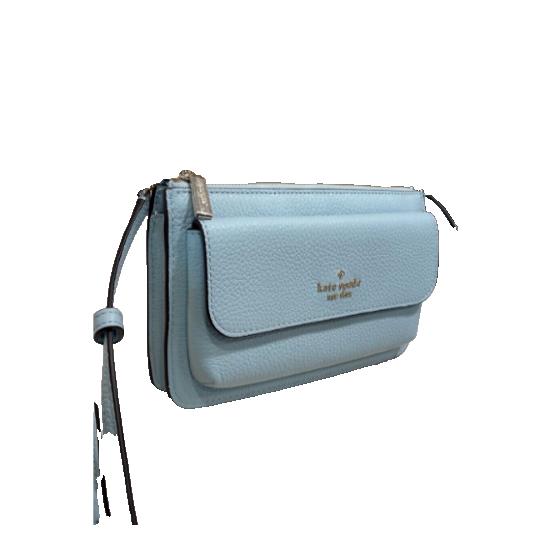 Kate Spade Leila Small Pebbled Leather Crossbody Dewy Blue K8284