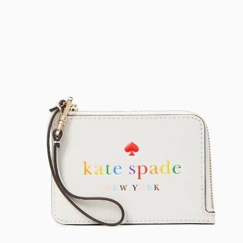 New Kate Spade All Love Small Card Holder Wristlet Rainbow Letters