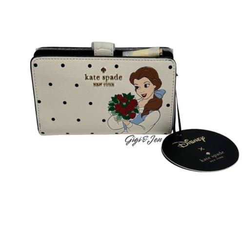 Disney X Kate Spade York Beauty and The Beast Medium Compact Bifold Wallet