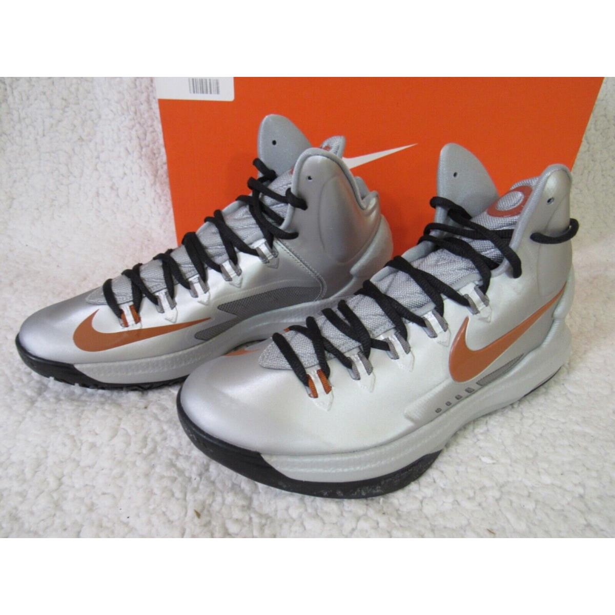 Nike Zoom KD V 5 Metallic Silver Orange Wolf Gray Size 9.5 554988 002 Sneakers