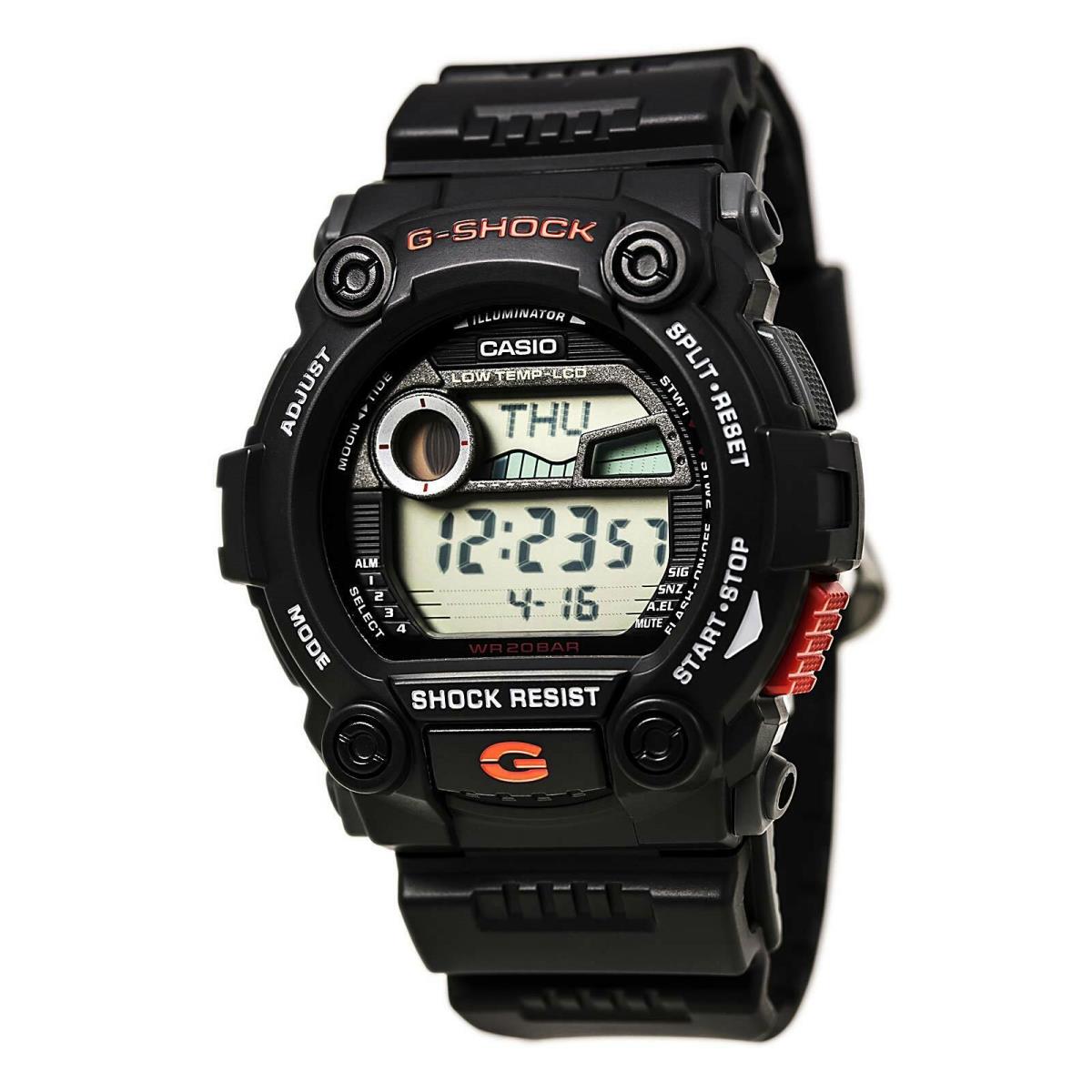 Casio Men`s Watch G-shock Digital Chrono Tide and Moon Data Black Strap G7900-1