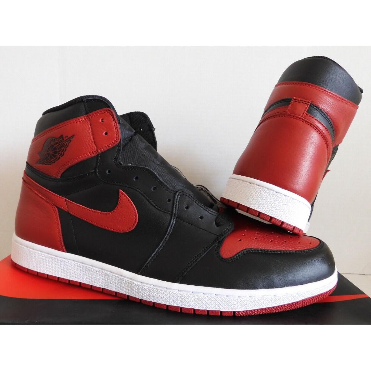 Nike Air Jordan 1 Retro High OG Bred Banned Black-var Red SZ 18 555088-001