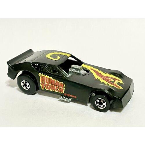 Hot Wheels Black 1977 Marvel The Human Torch Funny Car 1:64 - Blister Pull