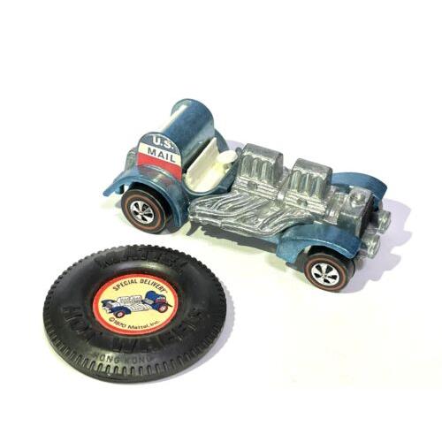 1970 Hot Wheels Redline Special Delivery Light Blue Mint W / Button