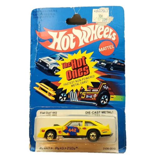 Vintage 1980 Hot Wheels Flat Out 442 The Hot Ones Series 2506 Yellow